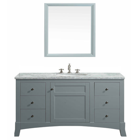 Eviva New York 42" Bathroom Vanity, with White Marble Carrera Counter-top, & Sink - Luxe Bathroom Vanities Luxury Bathroom Fixtures Bathroom Furniture