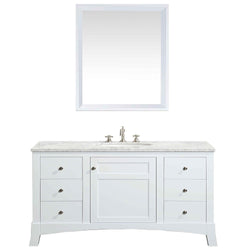 Eviva New York 42" Bathroom Vanity, with White Marble Carrera Counter-top, & Sink - Luxe Bathroom Vanities Luxury Bathroom Fixtures Bathroom Furniture