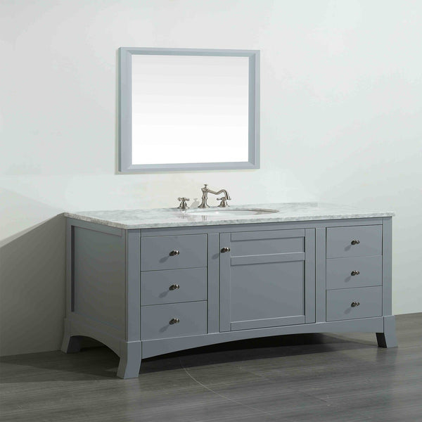 Eviva New York 48" Bathroom Vanity, with White Marble Carrera Counter-top, & Sink - Luxe Bathroom Vanities Luxury Bathroom Fixtures Bathroom Furniture