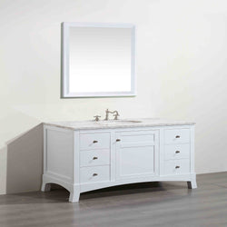 Eviva New York 48" Bathroom Vanity, with White Marble Carrera Counter-top, & Sink - Luxe Bathroom Vanities Luxury Bathroom Fixtures Bathroom Furniture