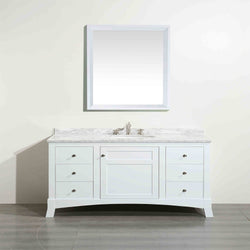 Eviva New York 48" Bathroom Vanity, with White Marble Carrera Counter-top, & Sink - Luxe Bathroom Vanities Luxury Bathroom Fixtures Bathroom Furniture