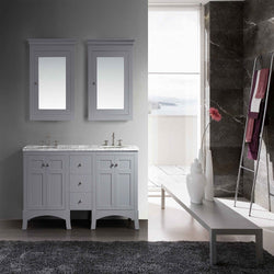 Eviva New York 60" Bathroom Vanity, with White Marble Carrera Counter-top, & Sink - Luxe Bathroom Vanities Luxury Bathroom Fixtures Bathroom Furniture