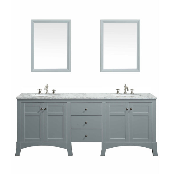 Eviva New York 72" Bathroom Vanity, with White Marble Carrera Counter-top, & Sink - Luxe Bathroom Vanities Luxury Bathroom Fixtures Bathroom Furniture