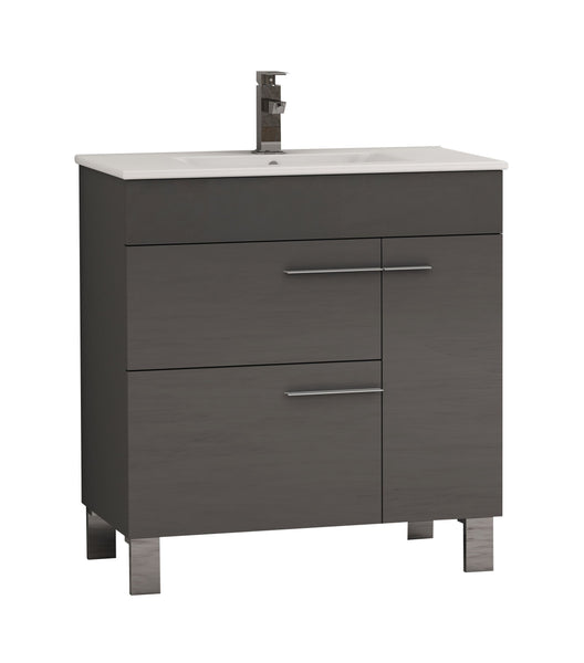 Eviva Cup 31.5" Grey Modern Bathroom Vanity with White Integrated Porcelain Sink - Luxe Bathroom Vanities Luxury Bathroom Fixtures Bathroom Furniture