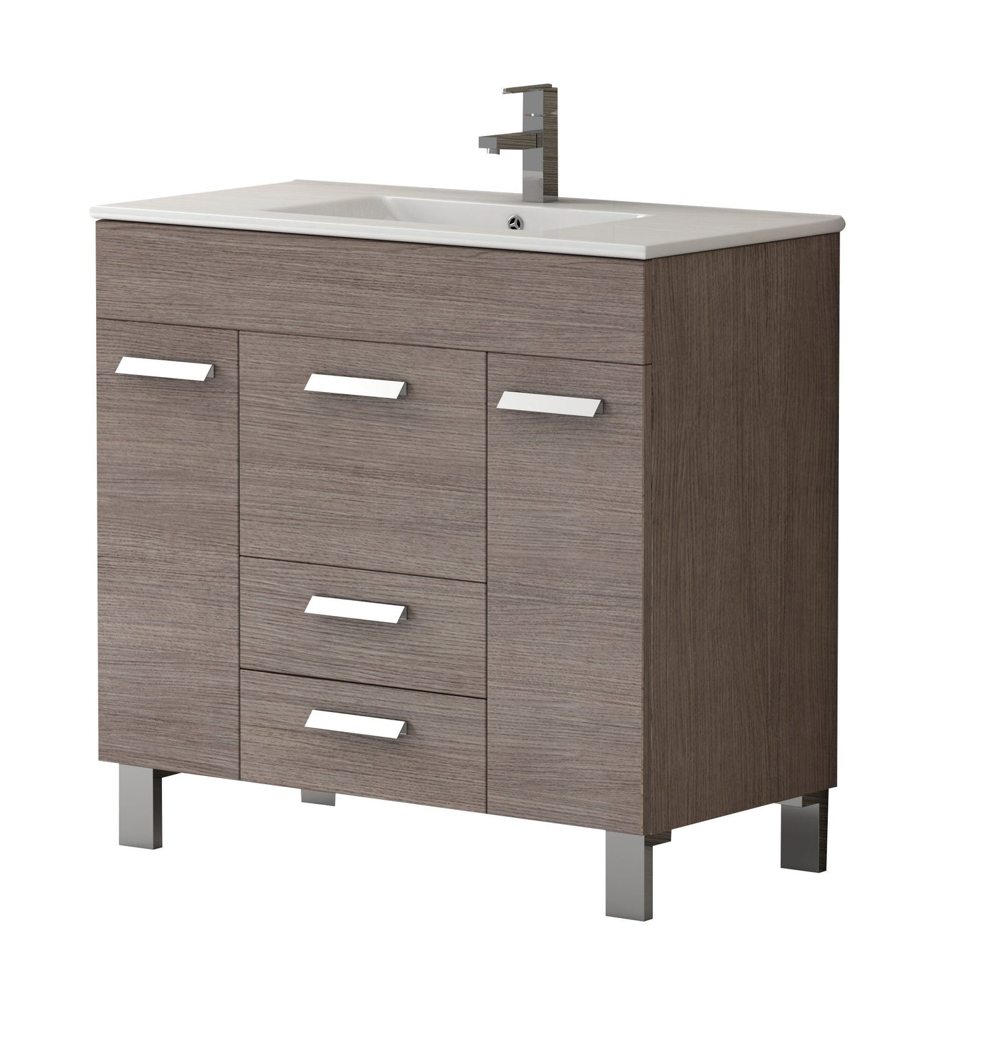 Eviva Venus 36" Modern Bathroom Vanity with White Integrated Porcelain Sink - Luxe Bathroom Vanities Luxury Bathroom Fixtures Bathroom Furniture