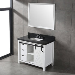 Eviva Dallas 42 in. White Bathroom Vanity with Absolute Black Granite Countertop - Luxe Bathroom Vanities Luxury Bathroom Fixtures Bathroom Furniture
