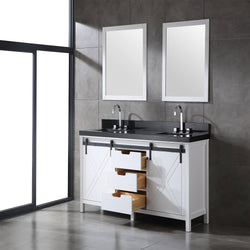 Eviva Dallas 72 in. White Bathroom Vanity with Absolute Black Granite Countertop - Luxe Bathroom Vanities Luxury Bathroom Fixtures Bathroom Furniture