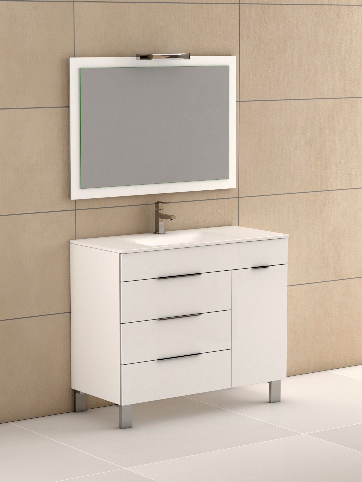 Eviva Geminis 39" Modern Bathroom Vanity with White Integrated Porcelain Sink - Luxe Bathroom Vanities Luxury Bathroom Fixtures Bathroom Furniture