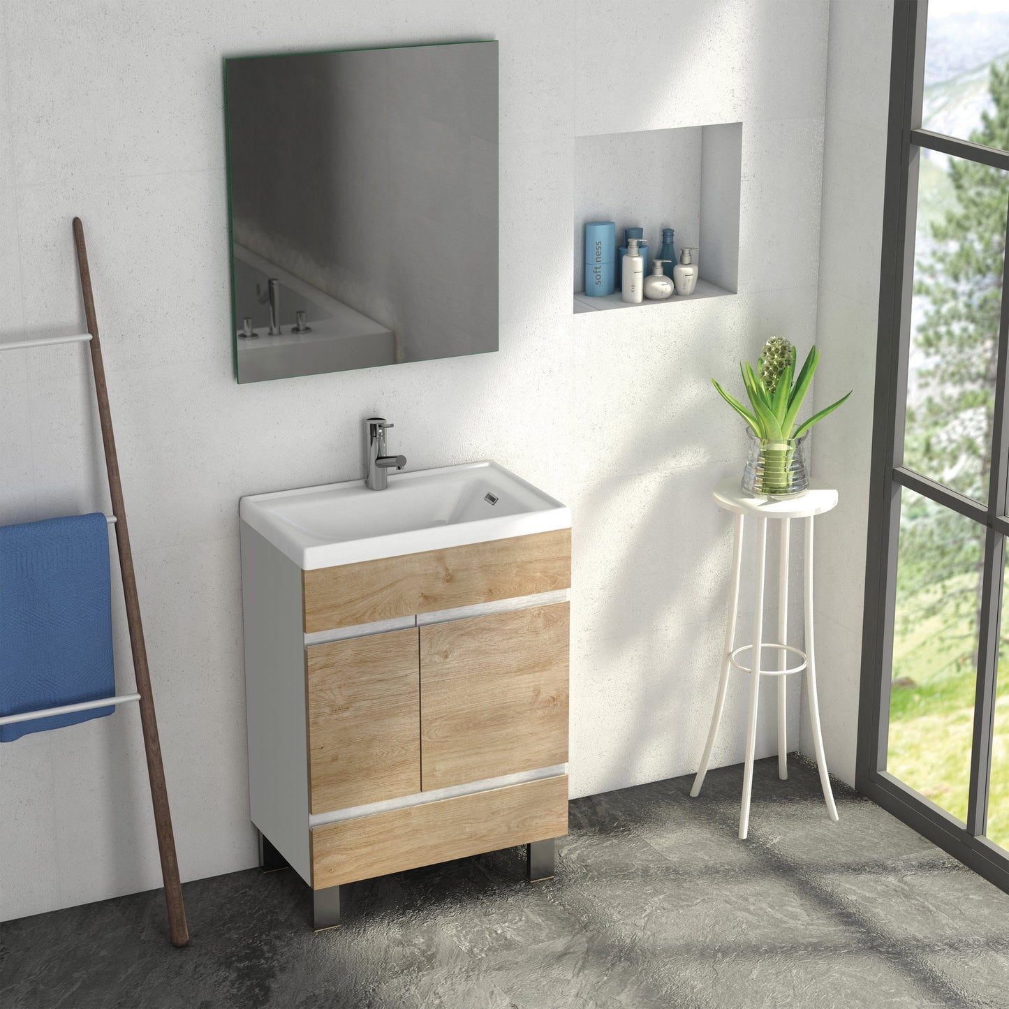 Eviva Petite Plus 24” Vanity with Porcelain sink - Luxe Bathroom Vanities Luxury Bathroom Fixtures Bathroom Furniture