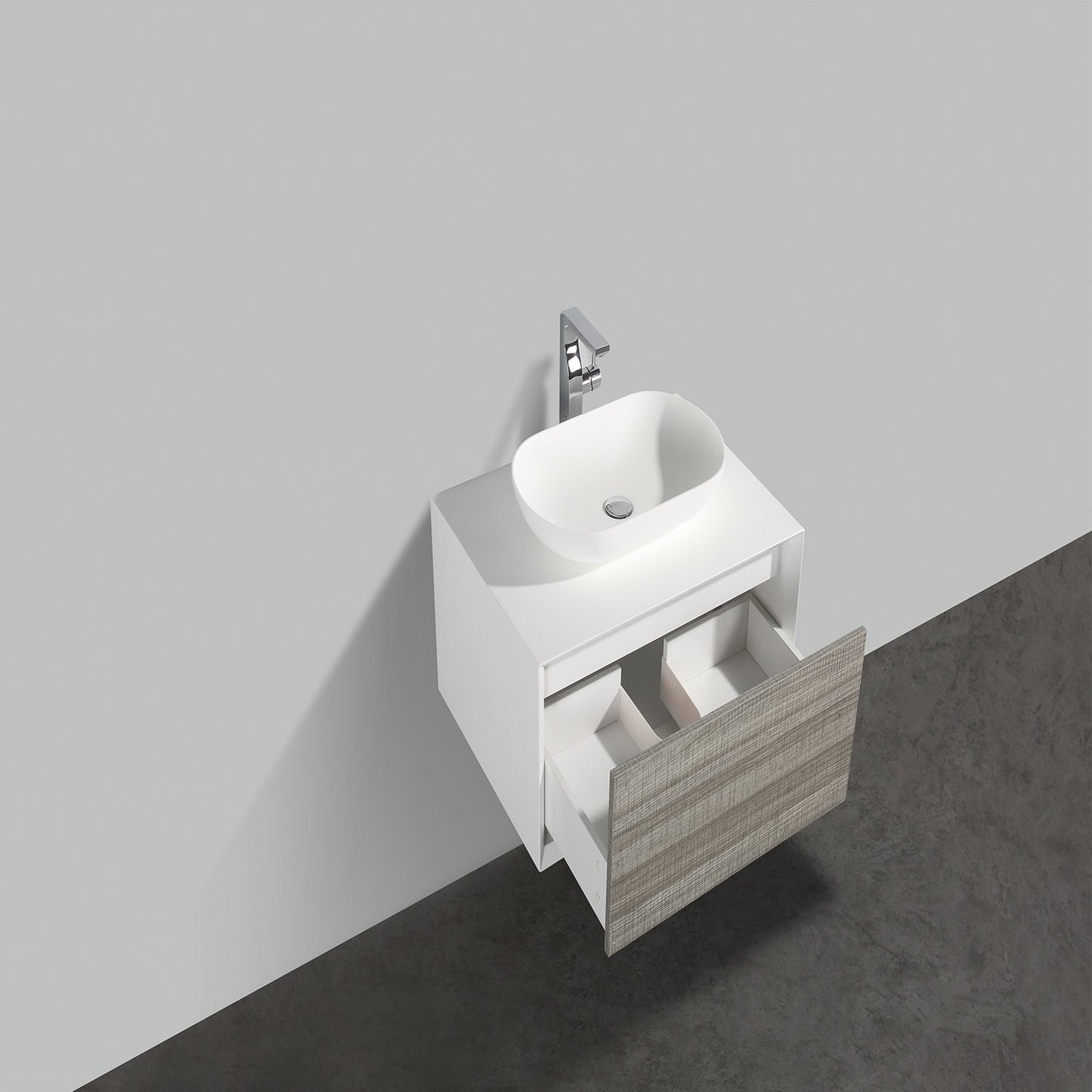 Eviva Santa Monica 30 in Wall Mount Bathroom Vanity with White Porcelain Vessel Sink - Luxe Bathroom Vanities Luxury Bathroom Fixtures Bathroom Furniture