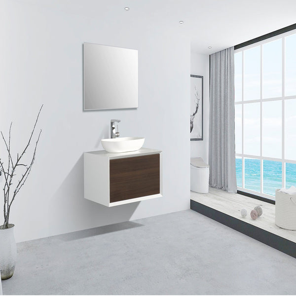 Eviva Santa Monica 30 in Wall Mount Bathroom Vanity with White Porcelain Vessel Sink - Luxe Bathroom Vanities Luxury Bathroom Fixtures Bathroom Furniture