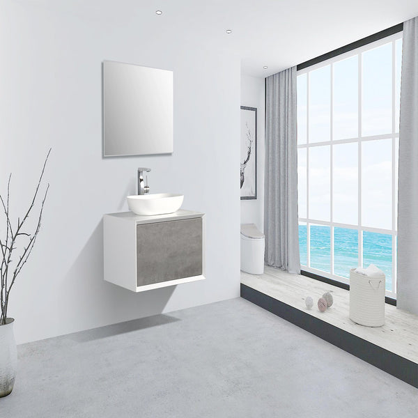 Eviva Santa Monica 30 in Wall Mount Bathroom Vanity with White Porcelain Vessel Sink - Luxe Bathroom Vanities Luxury Bathroom Fixtures Bathroom Furniture