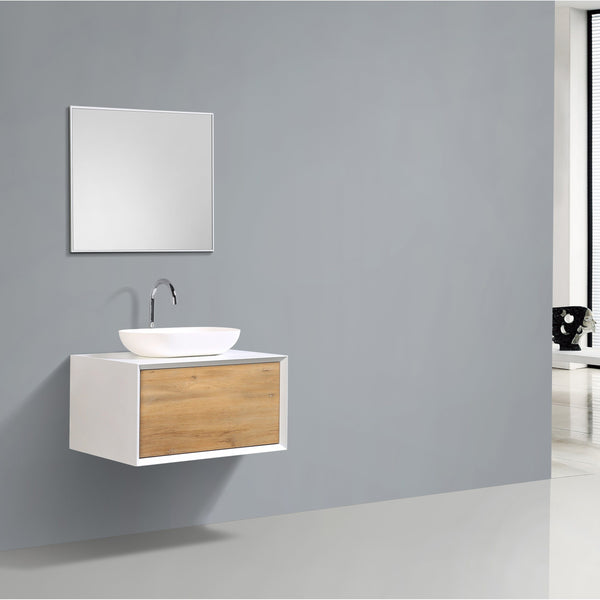 Eviva Santa Monica 30 in Wall Mount Bathroom Vanity with White Porcelain Vessel Sink - Luxe Bathroom Vanities Luxury Bathroom Fixtures Bathroom Furniture