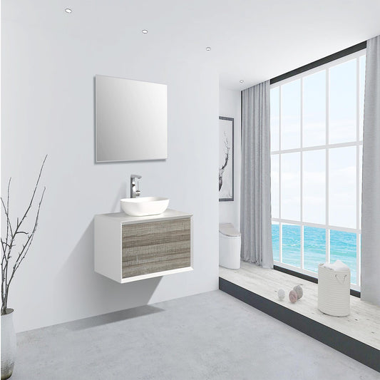 Eviva Santa Monica 36 in Wall Mount Bathroom Vanity with White Porcelain Vessel Sink - Luxe Bathroom Vanities Luxury Bathroom Fixtures Bathroom Furniture