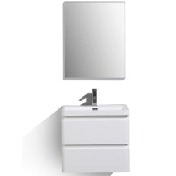 Eviva Glazzy 24" Wall Mount Modern Bathroom Vanity (High Glossy White) - Luxe Bathroom Vanities Luxury Bathroom Fixtures Bathroom Furniture