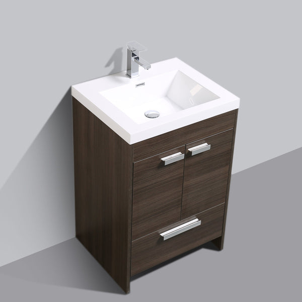 Eviva Lugano 24" Modern Bathroom Vanity with White Integrated Acrylic Sink - Luxe Bathroom Vanities Luxury Bathroom Fixtures Bathroom Furniture