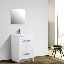Eviva Lugano 24" Modern Bathroom Vanity with White Integrated Acrylic Sink - Luxe Bathroom Vanities Luxury Bathroom Fixtures Bathroom Furniture
