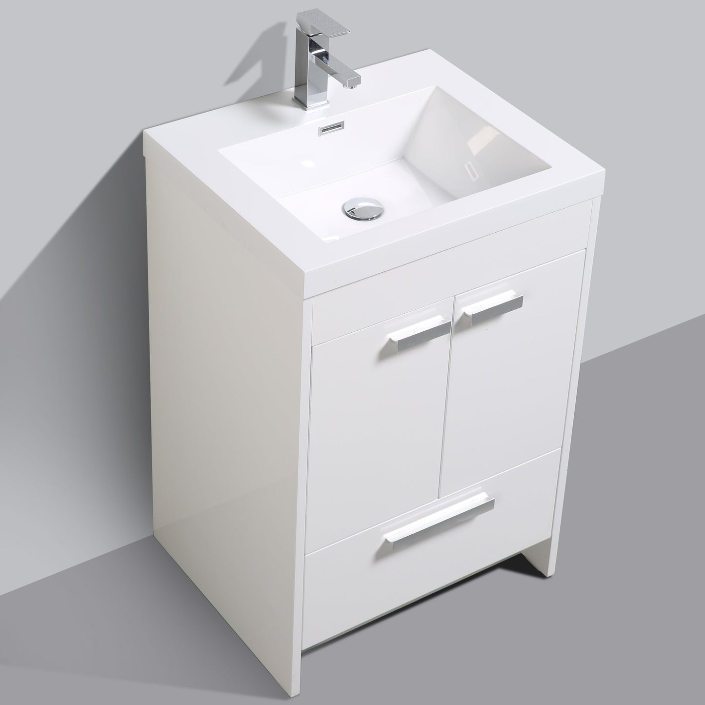 Eviva Lugano 24" Modern Bathroom Vanity with White Integrated Acrylic Sink - Luxe Bathroom Vanities Luxury Bathroom Fixtures Bathroom Furniture