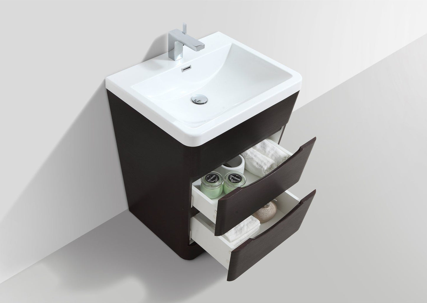 Eviva Victoria 25" Modern Bathroom Vanity with White Integrated Acrylic Sink - Luxe Bathroom Vanities Luxury Bathroom Fixtures Bathroom Furniture