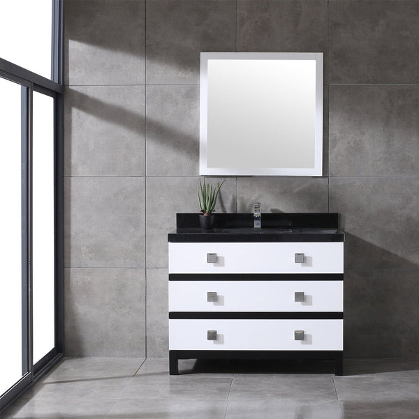Eviva Sydney 42 Inch Bathroom Vanity with Solid Quartz Counter-top - Luxe Bathroom Vanities Luxury Bathroom Fixtures Bathroom Furniture