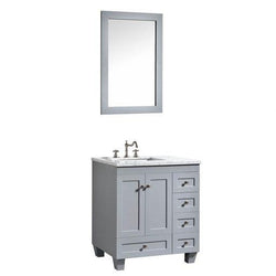 Eviva Acclaim C. 28" Transitional Bathroom Vanity with white carrera marble counter-top - Luxe Bathroom Vanities Luxury Bathroom Fixtures Bathroom Furniture