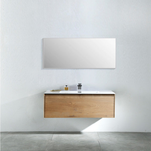 Eviva Madeira 36 in. Oak Wall Mount Bathroom Vanity with White Integrated Acrylic Sink - Luxe Bathroom Vanities Luxury Bathroom Fixtures Bathroom Furniture