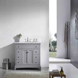 Eviva Elite Princeton 48" Solid Wood Bathroom Vanity Set with Double OG White Carrera Marble Top - Luxe Bathroom Vanities Luxury Bathroom Fixtures Bathroom Furniture