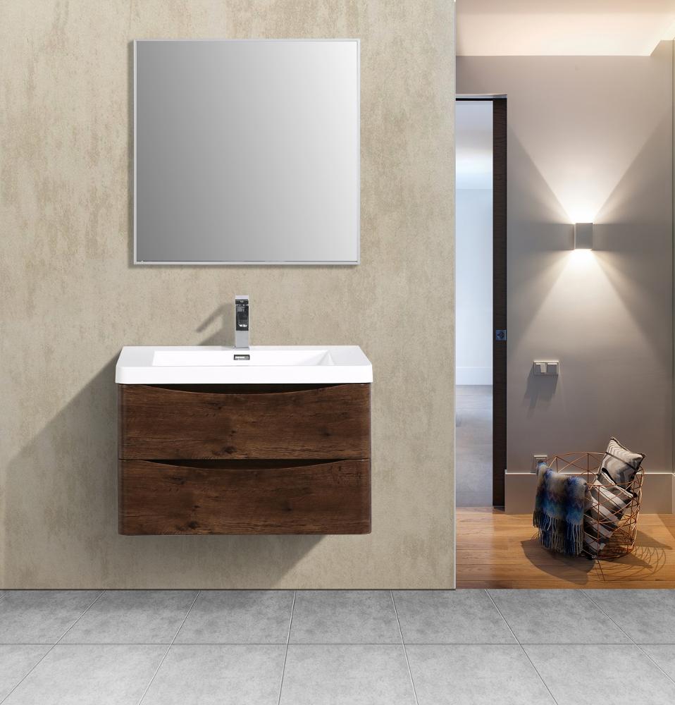 Eviva Smile 30" Modern Bathroom Vanity Set with Integrated White Acrylic Sink - Luxe Bathroom Vanities Luxury Bathroom Fixtures Bathroom Furniture
