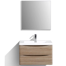 Eviva Smile 30" Modern Bathroom Vanity Set with Integrated White Acrylic Sink - Luxe Bathroom Vanities Luxury Bathroom Fixtures Bathroom Furniture