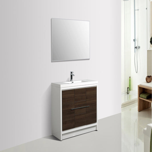 Eviva Grace 36 in Bathroom Vanity with White Integrated Acrylic Countertop - Luxe Bathroom Vanities Luxury Bathroom Fixtures Bathroom Furniture