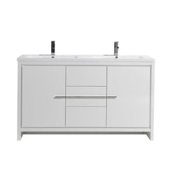 Eviva Grace 60 in. Bathroom Vanity with Double White Integrated Acrylic Countertop - Luxe Bathroom Vanities Luxury Bathroom Fixtures Bathroom Furniture