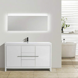 Eviva Grace 60 in. Bathroom Vanity with Single White Integrated Acrylic Countertop - Luxe Bathroom Vanities Luxury Bathroom Fixtures Bathroom Furniture