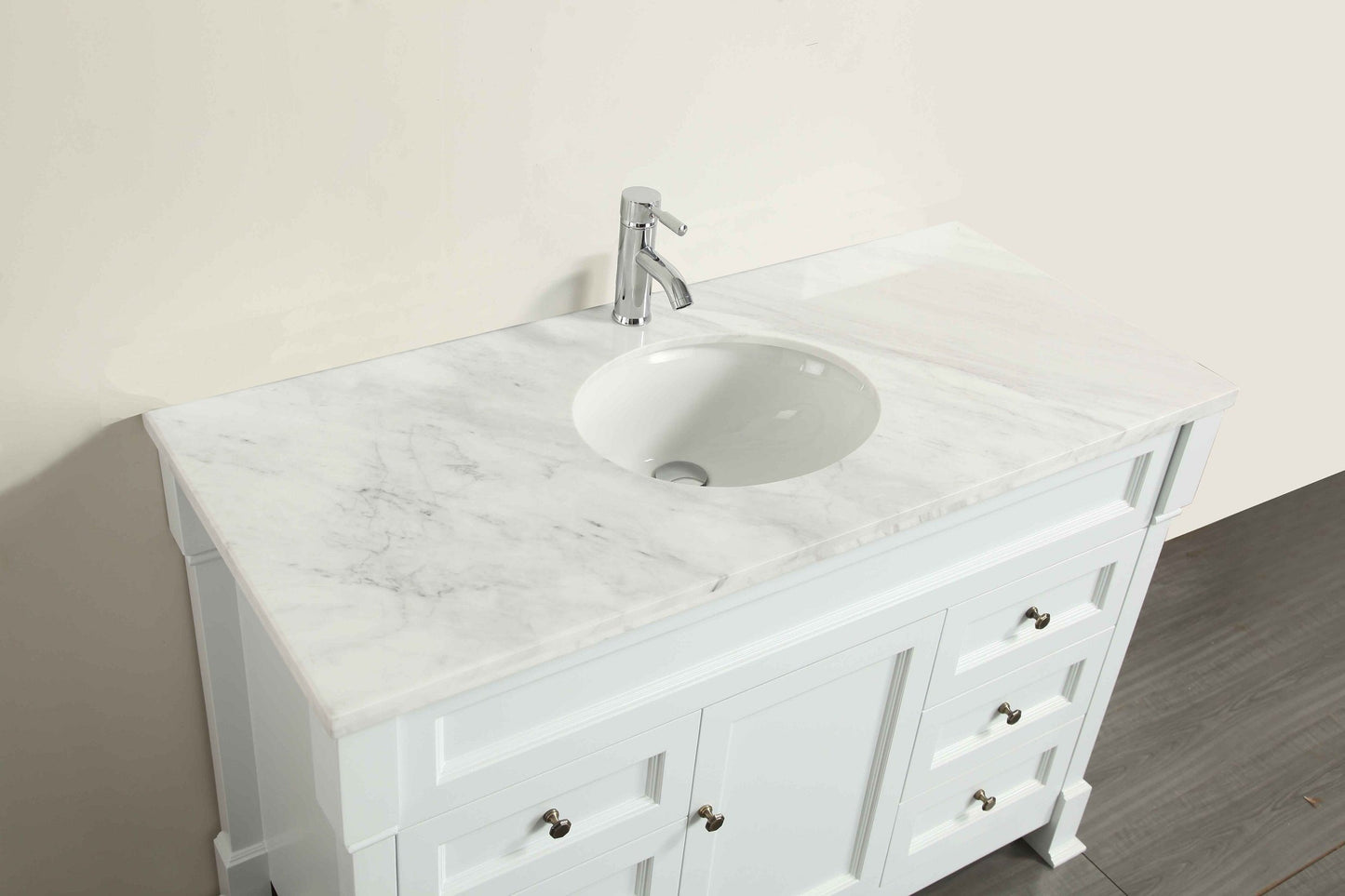 Eviva Tim 48" Bathroom Vanity with White Carrera Counter-top & Porcelain Sink - Luxe Bathroom Vanities Luxury Bathroom Fixtures Bathroom Furniture