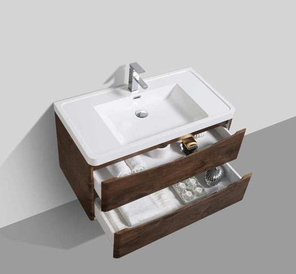 Eviva Smile 36" Modern Bathroom Vanity Set with Integrated White Acrylic Sink - Luxe Bathroom Vanities Luxury Bathroom Fixtures Bathroom Furniture