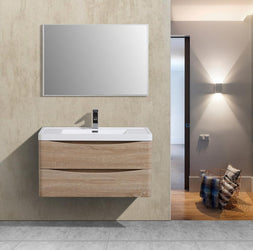 Eviva Smile 36" Modern Bathroom Vanity Set with Integrated White Acrylic Sink - Luxe Bathroom Vanities Luxury Bathroom Fixtures Bathroom Furniture
