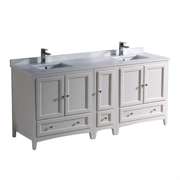 Fresca Oxford 72"  Traditional Double Sink Bathroom Cabinets w/ Top & Sinks - Luxe Bathroom Vanities