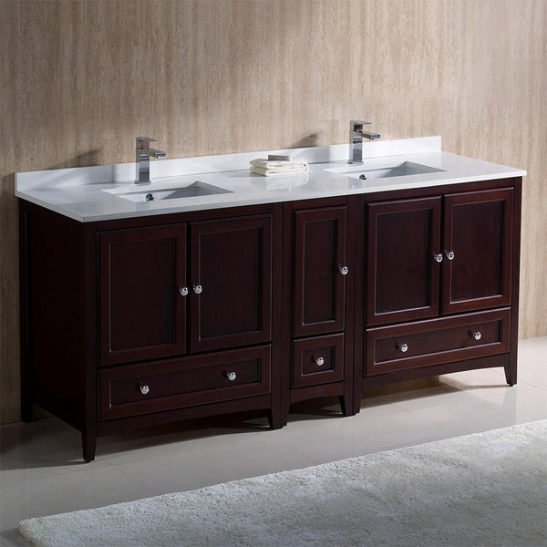 Fresca Oxford 72"  Traditional Double Sink Bathroom Cabinets w/ Top & Sinks - Luxe Bathroom Vanities
