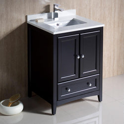 Fresca Oxford 24" Traditional Bathroom Cabinet w/ Top & Sinks - Luxe Bathroom Vanities