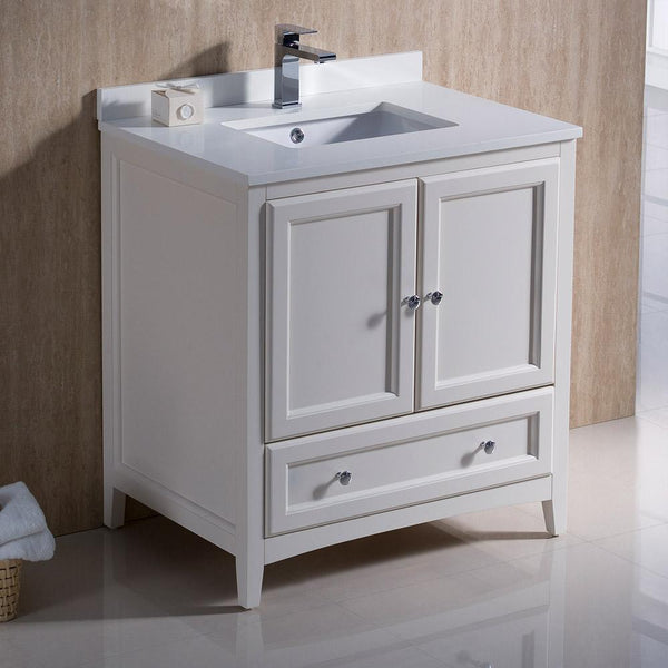 Fresca Oxford 30"  Traditional Bathroom Cabinet w/ Top & Sink - Luxe Bathroom Vanities