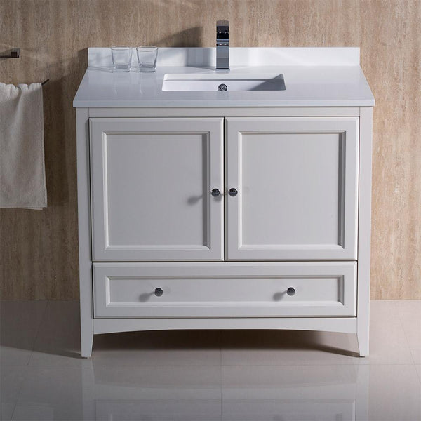 Fresca Oxford 36"  Traditional Bathroom Cabinet w/ Top & Sink - Luxe Bathroom Vanities