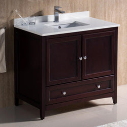 Fresca Oxford 36"  Traditional Bathroom Cabinet w/ Top & Sink - Luxe Bathroom Vanities