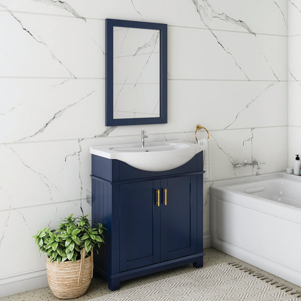 Fresca Hartford 30" Royal Blue Traditional Bathroom Vanity - Luxe Bathroom Vanities