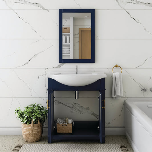 Fresca Hartford 30" Royal Blue Traditional Bathroom Vanity - Luxe Bathroom Vanities