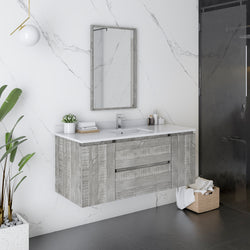 Fresca Formosa 48" Wall Hung Modern Bathroom Cabinet w/ Top & Sink - Luxe Bathroom Vanities