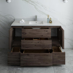 Fresca Formosa 54" Floor Standing Modern Bathroom Cabinet w/ Top & Sink - Luxe Bathroom Vanities