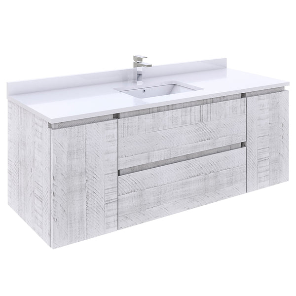 Fresca Formosa 54" Wall Hung Modern Bathroom Cabinet w/ Top & Sink - Luxe Bathroom Vanities