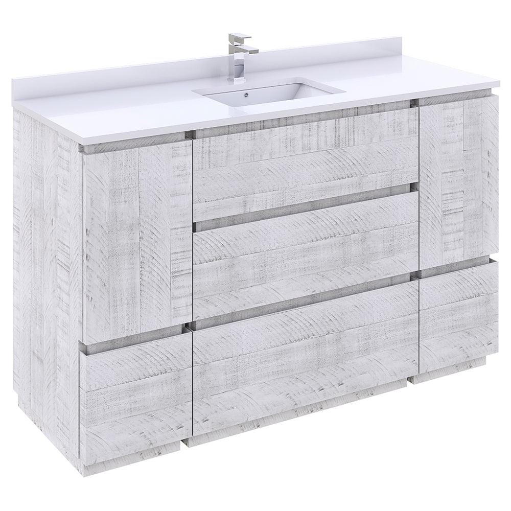 Fresca Formosa 54" Floor Standing Modern Bathroom Cabinet w/ Top & Sink - Luxe Bathroom Vanities