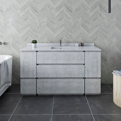 Fresca Formosa 60" Floor Standing Single Sink Modern Bathroom Cabinet w/ Top & Sink - Luxe Bathroom Vanities