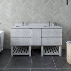 Fresca Formosa 58" Floor Standing Open Bottom Double Sink Modern Bathroom Cabinet - Luxe Bathroom Vanities