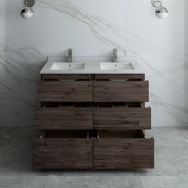 Fresca Formosa 46" Floor Standing Double Sink Modern Bathroom Cabinet - Luxe Bathroom Vanities Luxury Bathroom Fixtures Bathroom Furniture